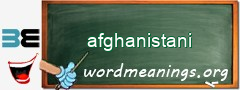 WordMeaning blackboard for afghanistani